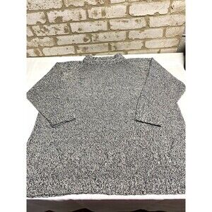 Stefano Women’s Marled Knit Sweater – One Size Fits Most – Gray/White Long Sleev